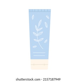 Cosmetic eco cream tube. Body health care, moisturizing and hygiene product vector illustration