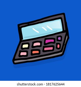 Ilustración vectorial del maquillaje. Vector dibujado a mano. Arte Doodle