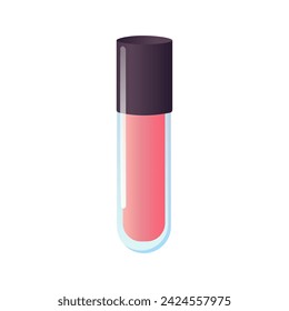 Cosmetic element of colorful set. This captivating illustration merge intricate details with playful cartoon style, showcasing a luscious lipstick. Vector illustration.