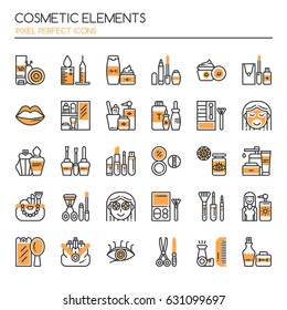 Cosmetic Elements , Thin Line and Pixel Perfect Icons
