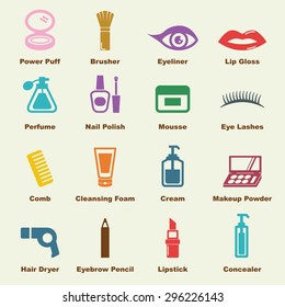 cosmetic elements, vector infographic icons