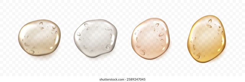 Cosmetic essence drops isolated. Cosmetic essence template. Vector realistic illustration