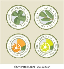 COSMETIC ESSENTIAL OILS LABELS SET