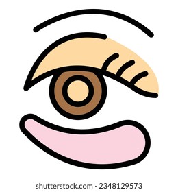 Cosmetic eye patch icon outline vector. Gel under. Mask beauty color flat