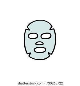 cosmetic face mask doodle icon
