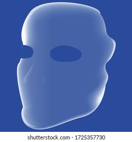 Máscara estética. Vector aislado. Ilustración en un fondo azul.