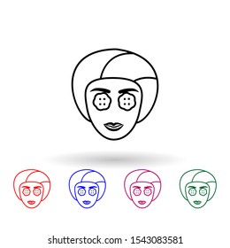Cosmetic face mask multi color icon. Simple outline, thin line vector of antiaging icons for ui and ux, website or mobile application