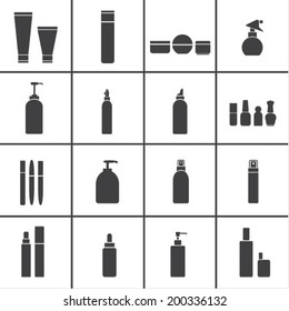 Cosmetic flasks icons