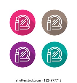Cosmetic flat icons set. Isolate on white background. Vector.
