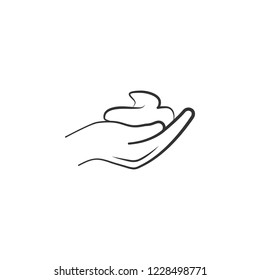 Cosmetic foam on hand icon. Element of woman makeup icon for mobile concept and web apps. Detailed Cosmetic foam on hand icon can be used for web and mobile