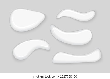 Cosmetic gel smear cream white lotion isolated. Creamy drop skincare gel face beauty product liquid