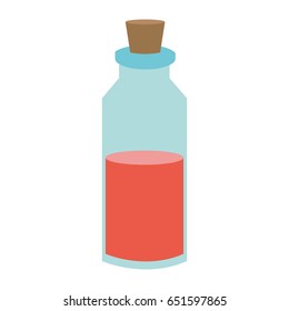 cosmetic glass bottle with cork icon image 