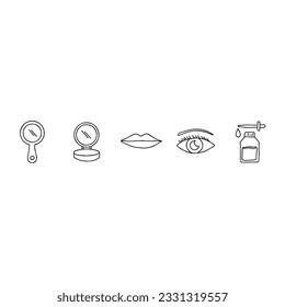 cosmetic hand drawn doodle illustrations vector set