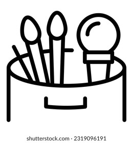 Cosmetic handbag icon outline vector. Makeup bag. Beauty case