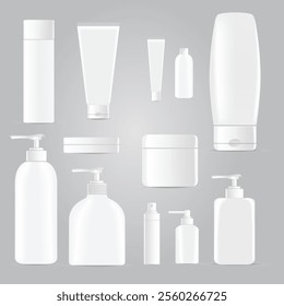 Cosmetic hygiene pack mockup vector with isolated background.