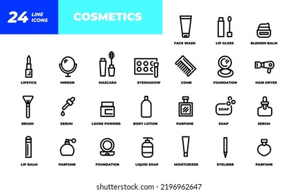 cosmetic icon. flat cosmetic, makeup, skincare. and beauty vector. flat style - stock vector.	