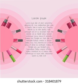 Cosmetic icon set. Flat design style modern vector illustration. Isolated on stylish color background.