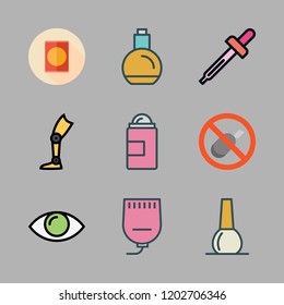 cosmetic icon set. vector set about eye, deodorant, perfume and gel icons set.