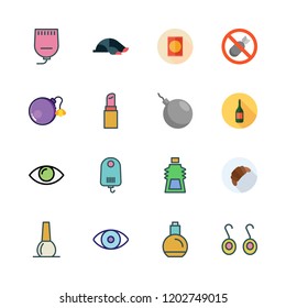 cosmetic icon set. vector set about bombs, mole, eye and products icons set.