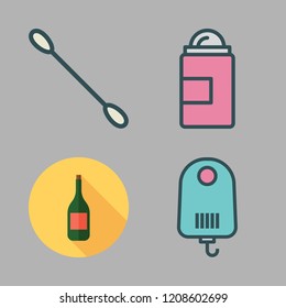 cosmetic icon set. vector set about products, deodorant, shaver and cotton swab icons set.