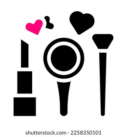 cosmetic icon solid black pink style valentine illustration vector element and symbol perfect. Icon sign from modern collection for web.