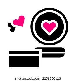 cosmetic icon solid black pink style valentine illustration vector element and symbol perfect. Icon sign from modern collection for web.