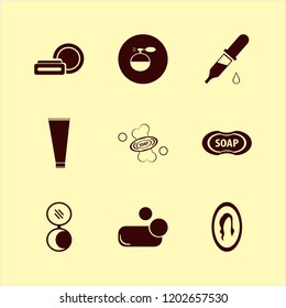 cosmetic icon. cosmetic vector icons set cream tube, cologne spray, cosmetic cream and dropper pipette