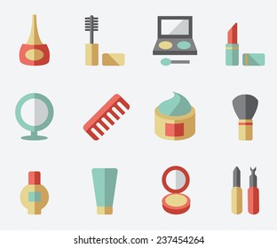 Cosmetic icons, flat design