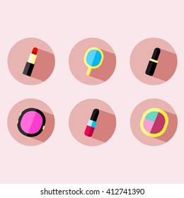 Cosmetic icons, flat design