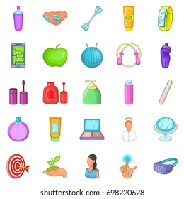 Cosmetic icons set. Cartoon set of 25 cosmetic vector icons for web isolated on white background