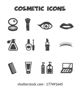 cosmetic icons, vector symbols