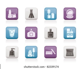 Cosmetic Industry and beauty icons - vector icon set