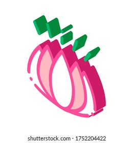 Cosmetic Ingredient Flower vector isometric sign. color isolated symbol illustration