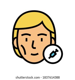 cosmetic injections color icon vector. cosmetic injections sign. isolated symbol illustration