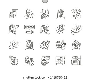 Cosmetic injections for the face Well-crafted Pixel Perfect Vector Thin Line Icons 30 2x Grid for Web Graphics and Apps. Simple Minimal Pictogram