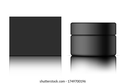 Cosmetic Jar With Packaging Box On White Background. EPS10 Vector