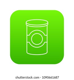Cosmetic jar plastic icon green vector isolated on white background