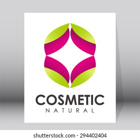 Cosmetic leaf natural woman logo element design vector shape icon symbol salon business abstract illustration company