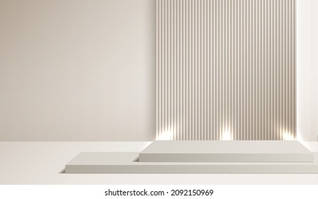 Cosmetic light brown background and premium podium display for product presentation branding and packaging presentation. studio stage with shadow of background. vector design.