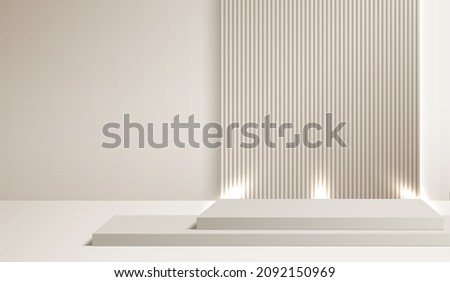 Cosmetic light brown background and premium podium display for product presentation branding and packaging presentation. studio stage with shadow of background. vector design.