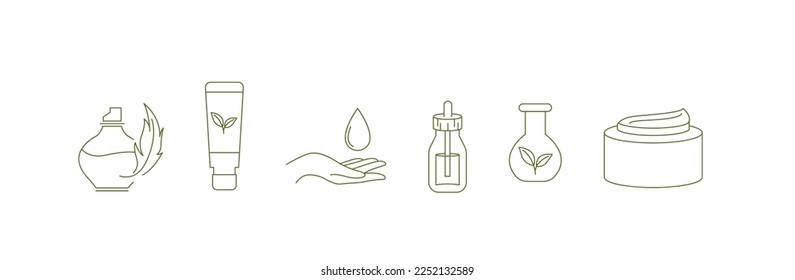 Cosmetic line icon set vector illustration 