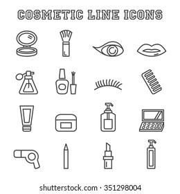 cosmetic line icons, mono vector symbols