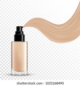 Cosmetic Liquid Foundation For Makeup On Transparent Background