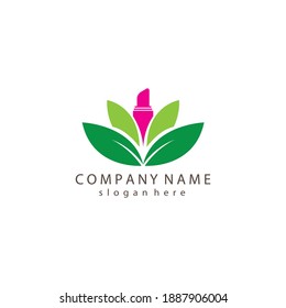 cosmetic logo illustration leaves with color design vector