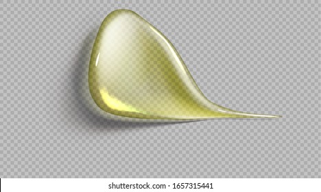 Cosmetic lotion or gel smear realistic vector illustration. Gel, soap, toothpaste, cosmetic face mask or serum texture smudge swatch isolated on transparent background
