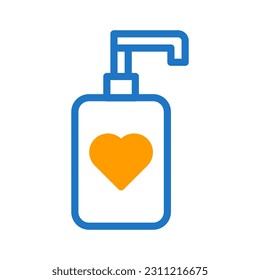 Cosmetic love icon duotone blue orange style valentine illustration vector element and symbol perfect.