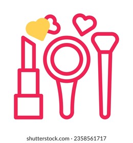 Cosmetic love icon duotone yellow red valentine illustration vector element and symbol perfect.