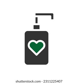 Cosmetic love icon solid grey green style valentine illustration vector element and symbol perfect.