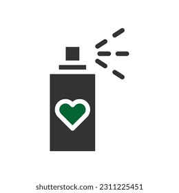 Cosmetic love icon solid grey green style valentine illustration vector element and symbol perfect.