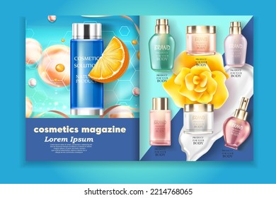 cosmetic magazine 3D vector illustration